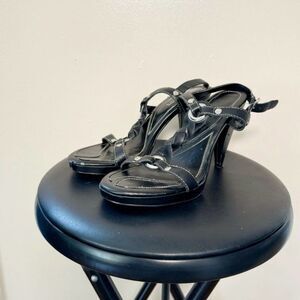 CLEARANCE! Black Harley-Davidson High Heeled Leather Sandals Size 8 EUC